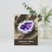 Stijlvolle Amethyst Geode Custom Business Postcard Briefkaart (Staand voorkant)