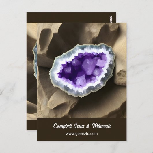 Stijlvolle Amethyst Geode Custom Business Postcard Briefkaart (Voorkant / Achterkant)