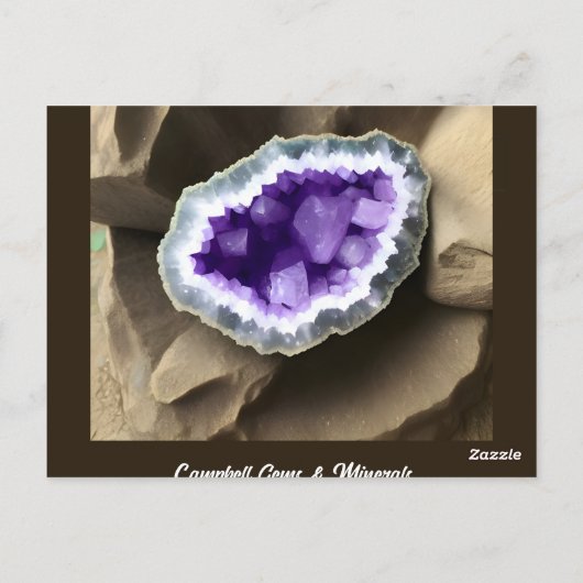 Stijlvolle Amethyst Geode Custom Business Postcard Briefkaart (Achterkant)