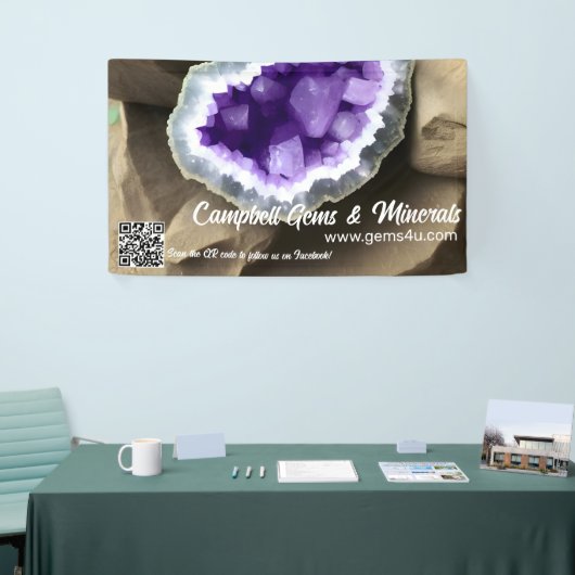 Stijlvolle Amethyst Geode Custom Trade Show Banner (Beurs)