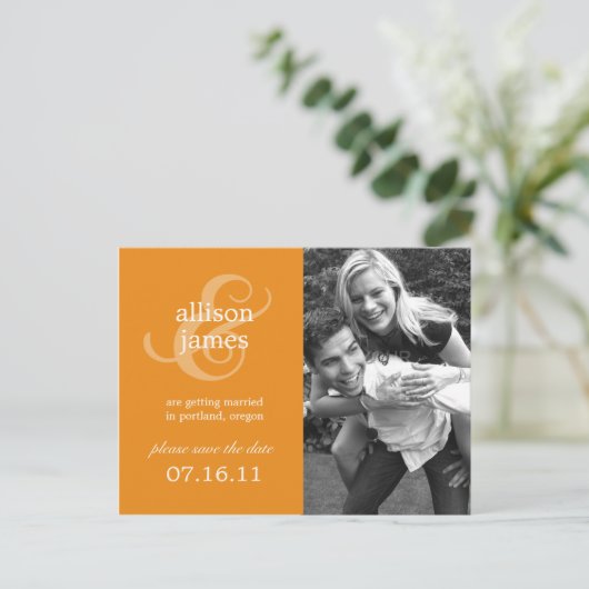 Stijlvolle Ampersand Save The Date Briefkaart (Sin (Staand voorkant)