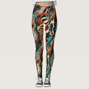Stijlvolle Animal Print Fusion Design Leggings