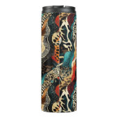 Stijlvolle Animal Print Fusion Design Thermosbeker (Achterkant)