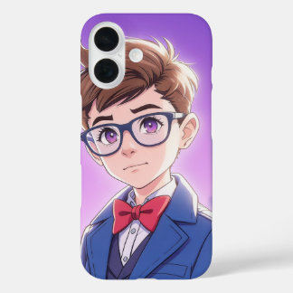 Stijlvolle Anime Jongen Portret Grafische iPhone 1 16 Hoesje