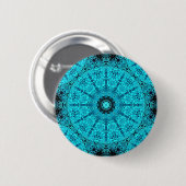 Stijlvolle aqua mandala ronde button 5,7 cm (Voorkant /achterkant)