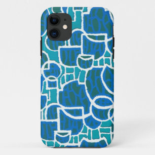 Stijlvolle Aqua, Zee Groen, Turquoise, Wit Abstrac iPhone 11 Hoesje