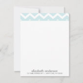 Stijlvolle Aqua Zig Zag Chevron Patroon Notitiekaa Kaart (Voorkant)
