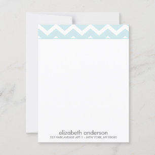 Stijlvolle Aqua Zig Zag Chevron Patroon Notitiekaa Kaart