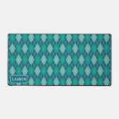 Stijlvolle Argyle Pattern - Blauwgroen & Aqua - Aa Bureaumat (Voorkant)