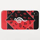 Stijlvolle art Deco-Muzieknoten rood zwart wit Case-Mate iPhone Case (Achterkant (horizontaal))
