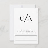 Stijlvolle Art Deco Zwart Wit bruiloft RSVP Kaartje (Achterkant)