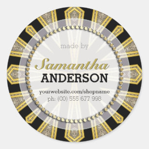 Stijlvolle ArtDeco Goud Zwarte Labels Stickers Mad