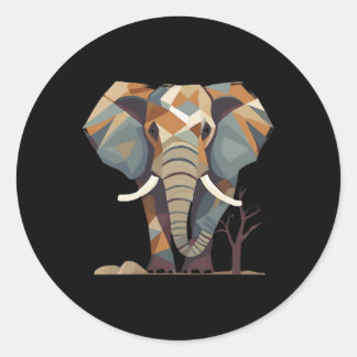 Stijlvolle artistieke redding olifanten van olifan ronde sticker