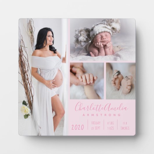 Stijlvolle Baby fotoserie Keepomwille Light Pink Fotoplaat (Voorkant)