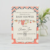 Stijlvolle baby shower uitnodiging (Staand voorkant)