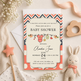 Stijlvolle baby shower uitnodiging