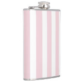 Stijlvolle babyroze en wit gestreepte moderne vint heupfles (Rechts)