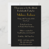Stijlvolle Bachelorette Gold Black Party-uitnodigi Kaart (Achterkant)
