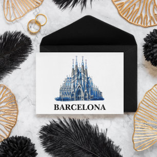 Stijlvolle Barcelona Spanje kathedraal Vintage Briefkaart