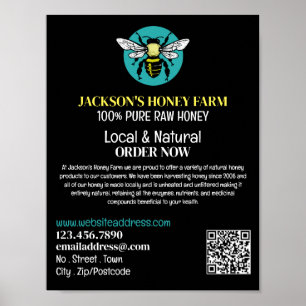 Stijlvolle Bee Logo - Beeyard, Honey Boerderij Adv Poster