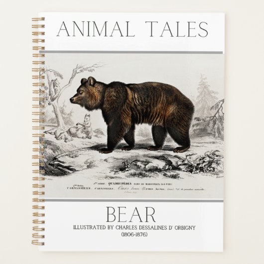 Stijlvolle BEER Animal Print planner (Voorkant)