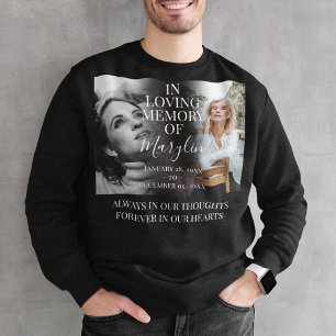 Stijlvolle begrafenisherinnering voor en na foto trui