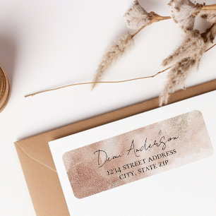 Stijlvolle Beige Blush Return Adres label