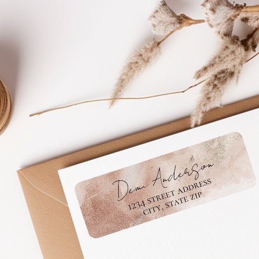 Stijlvolle Beige Blush Return Adres label