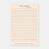 Stijlvolle Beige Minimalist Post-it® Notes (Voorkant)
