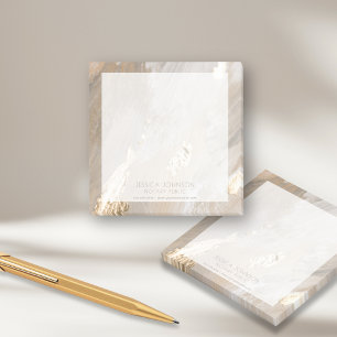 Stijlvolle Beige Waterverf Gold Folie Naam Notaris Post-it® Notes
