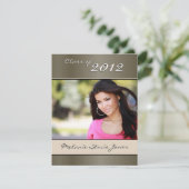 Stijlvolle bekendmaking Afstudeerder / Uitnodiging (Staand voorkant)