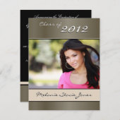 Stijlvolle bekendmaking Afstudeerder / Uitnodiging (Voorkant / Achterkant)