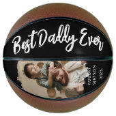 Stijlvolle Best Daddy Ever Brushed Effect Foto Basketbal (Voorkant)