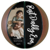 Stijlvolle Best Daddy Ever Brushed Effect Foto Basketbal (Verticaal)