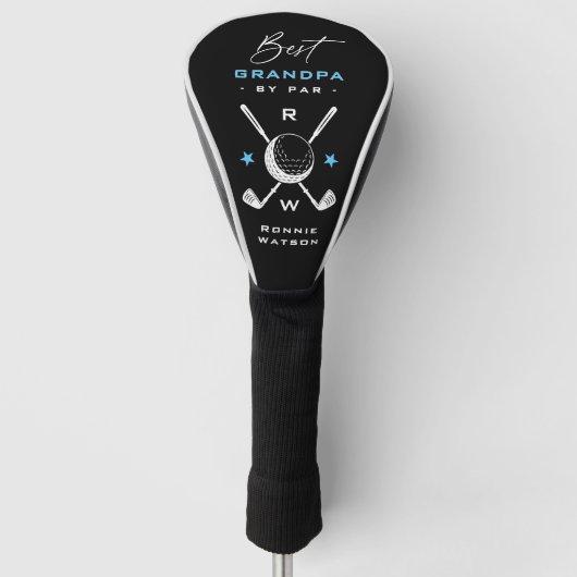 Stijlvolle 'Best Grandpa by Par' Monogram Golfheadcover (Voorkant)