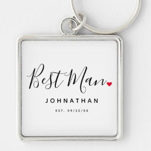 Stijlvolle Best Man Bruiloft Sleutelhanger