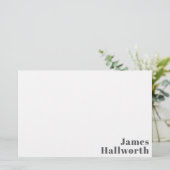 Stijlvolle bewerkbare moderne retro-tekst | Grey Briefpapier (Staand voorkant)