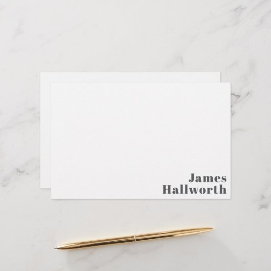 Stijlvolle bewerkbare moderne retro-tekst | Grey Briefpapier (Voorkant / Achterkant in situ)