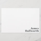 Stijlvolle bewerkbare moderne retro-tekst | Grey Briefpapier (Voorkant)