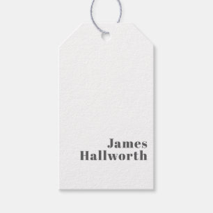 Stijlvolle bewerkbare moderne retro-tekst   Grey Cadeaulabel