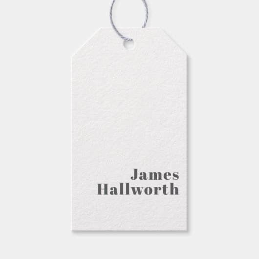 Stijlvolle bewerkbare moderne retro-tekst | Grey Cadeaulabel (Voorkant)