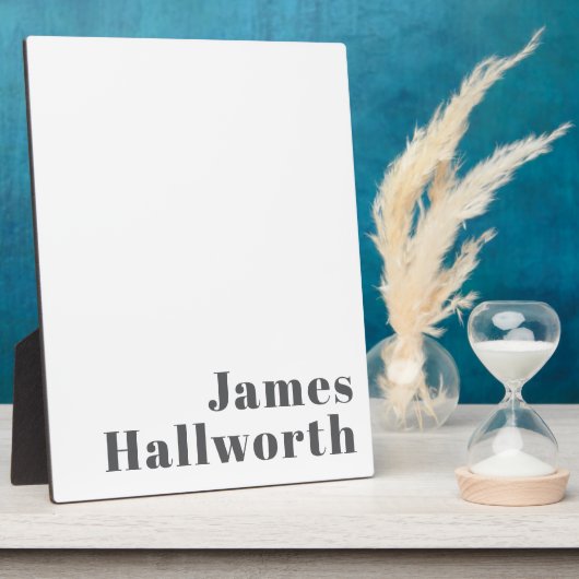 Stijlvolle bewerkbare moderne retro-tekst | Grey Fotoplaat (Zijkant)