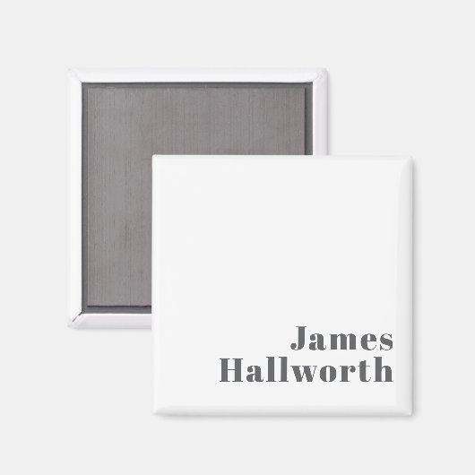 Stijlvolle bewerkbare moderne retro-tekst | Grey Magneet (Voorkant / Achterkant)