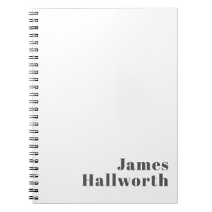 Stijlvolle bewerkbare moderne retro-tekst   Grey Notitieboek