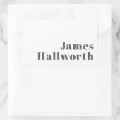 Stijlvolle bewerkbare moderne retro-tekst | Grey Rechthoekige Sticker (Tas)