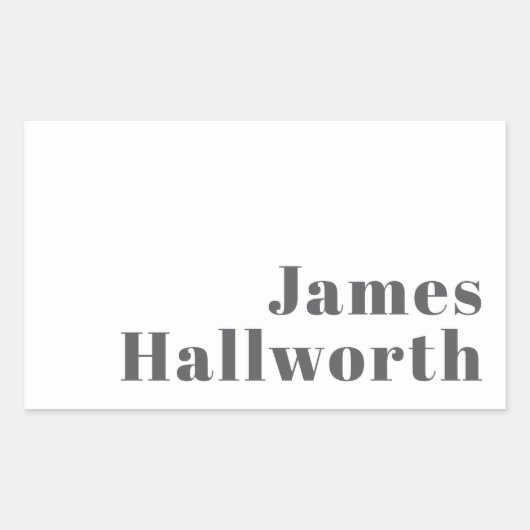 Stijlvolle bewerkbare moderne retro-tekst | Grey Rechthoekige Sticker (Voorkant)