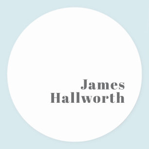 Stijlvolle bewerkbare moderne retro-tekst   Grey Ronde Sticker