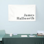 Stijlvolle bewerkbare moderne retro-tekst | Grey Spandoek (Beurs)