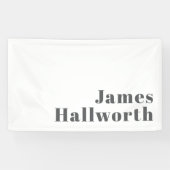 Stijlvolle bewerkbare moderne retro-tekst | Grey Spandoek (Horizontaal)