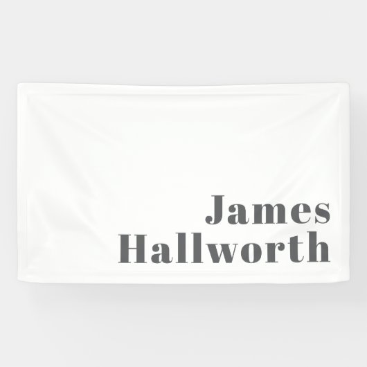 Stijlvolle bewerkbare moderne retro-tekst | Grey Spandoek (Horizontaal)